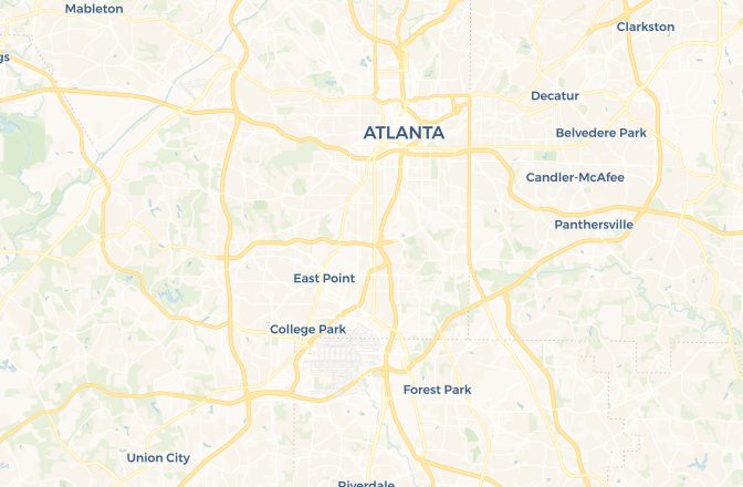 Map of Hartsfield–Jackson Atlanta International Airport and Atlanta, Georgia, United States