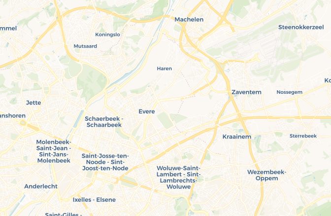 Map of Brussels Airport and Brussels, Belgium