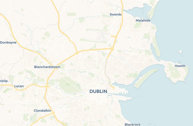 Map of Dublin Airport and Dublin, Ireland