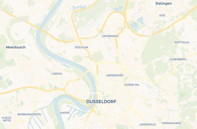 Map of Düsseldorf Airport and Düsseldorf, Germany