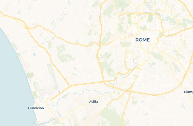 Map of Leonardo da Vinci–Fiumicino Airport and Rome, Italy