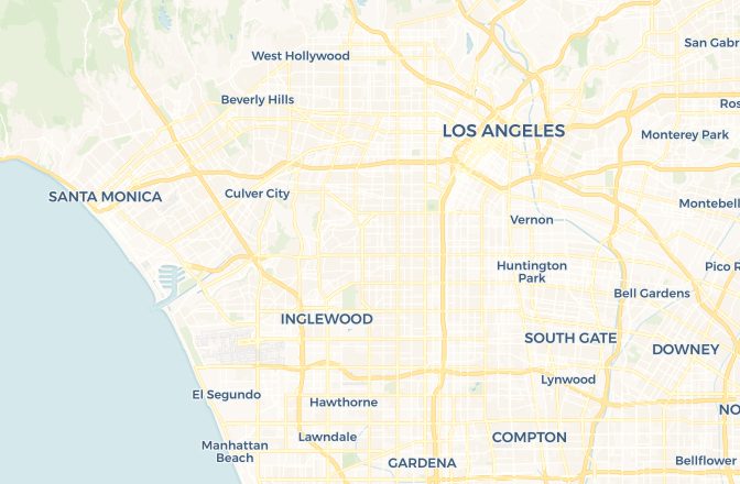 Map of Los Angeles International Airport and Los Angeles, California, United States