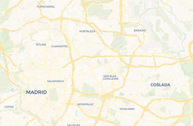 Map of Adolfo Suárez Madrid–Barajas Airport and Madrid, Spain