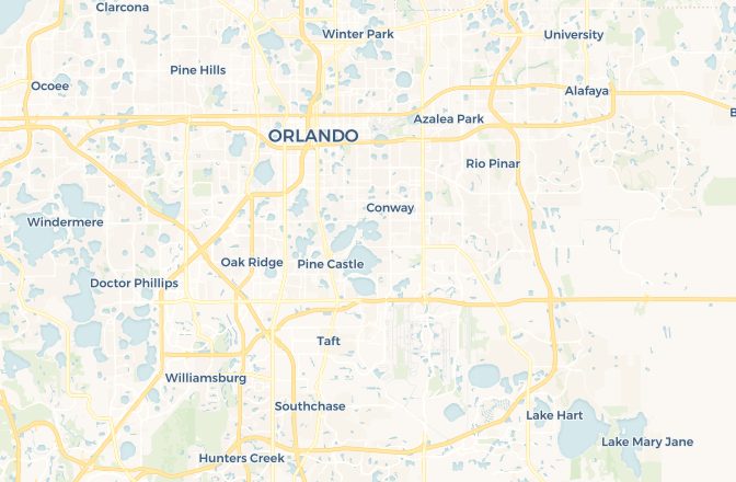Map of Orlando International Airport and Orlando, Florida, United States