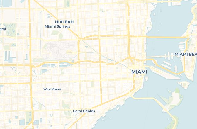 Map of Miami International Airport and Miami, Florida, United States