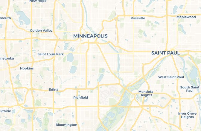 Map of Minneapolis–Saint Paul International Airport and Minneapolis, Minnesota, United States
