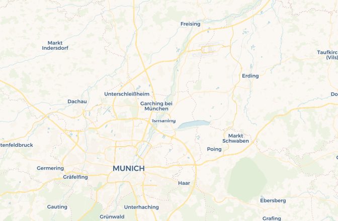 Map of Munich Airport and Munich, Germany