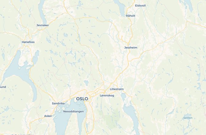 Map of Oslo Airport, Gardermoen and Oslo, Norway