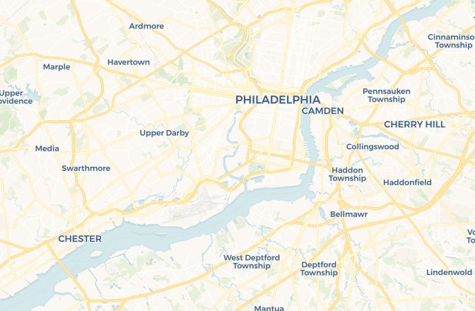 Map of Philadelphia International Airport and Philadelphia, Pennsylvania, United States
