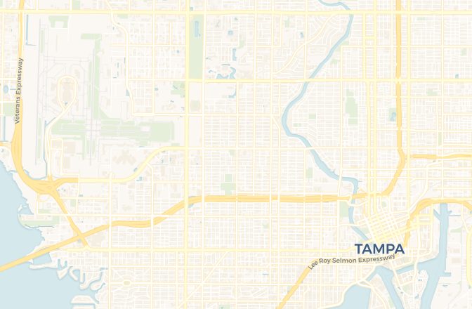 Map of Tampa International Airport and Tampa, Florida, United States